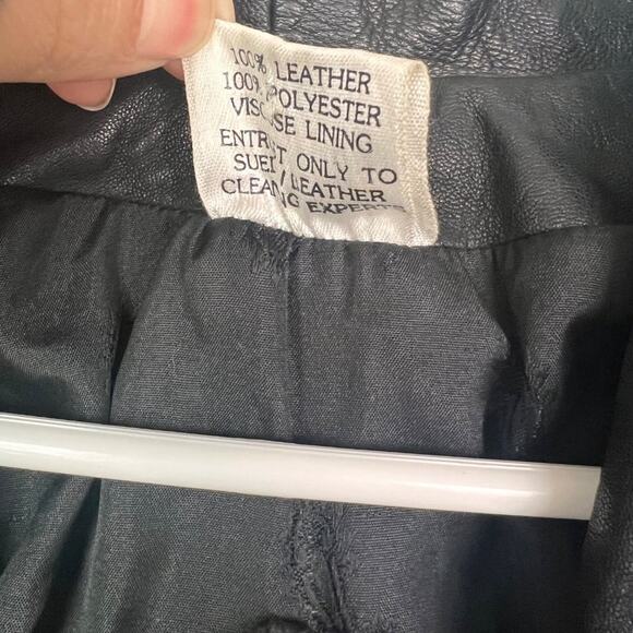 PC Collection Jacket Womens M Black Leather Bomber Moto Biker Rider - Picture 7 of 16